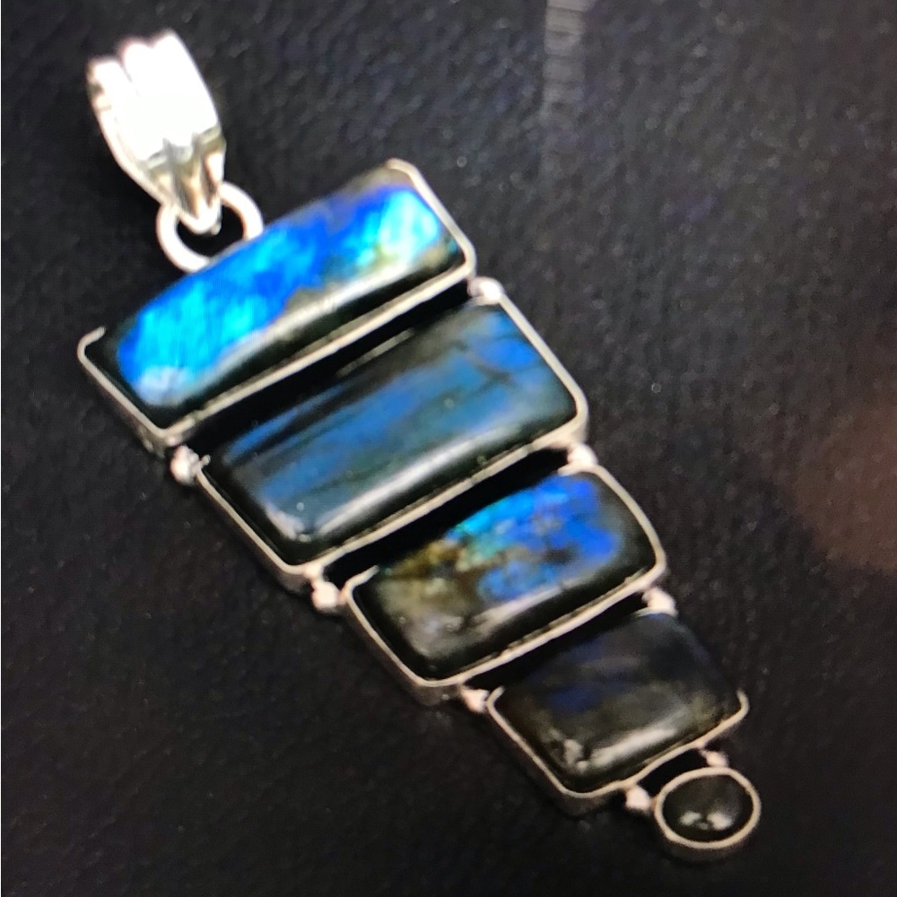 Labradorite Stamped 925 Sterling Silver Necklace